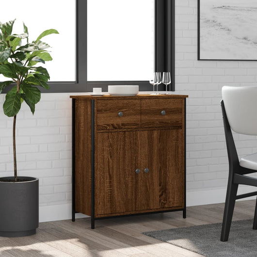 Credenza Rovere Marrone 70x30x80 cm in Legno Multistrato 835528