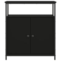 Credenza Nera 70x30x80 cm in Legno Multistrato 835529