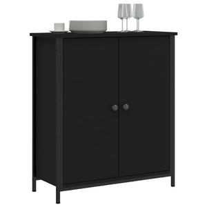 Credenza-Buffet-Armadio da cucina Nera 70x30x80 cm in Legno Multistrato