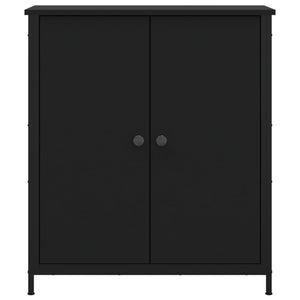 Credenza-Buffet-Armadio da cucina Nera 70x30x80 cm in Legno Multistrato