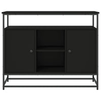 Credenza-Buffet-Armadio da cucina Nera 100x35x80 cm in Legno Multistrato 811654