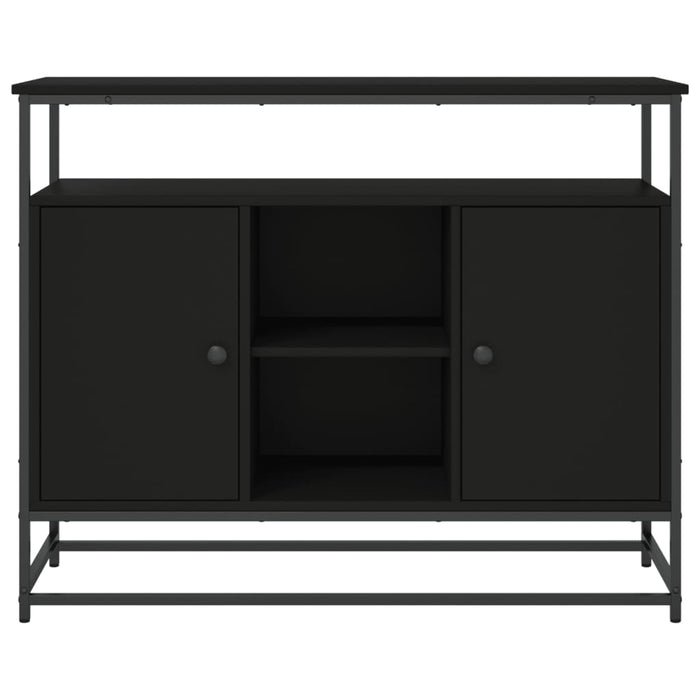 Credenza-Buffet-Armadio da cucina Nera 100x35x80 cm in Legno Multistrato 811654
