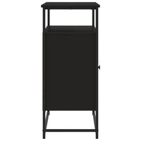 Credenza-Buffet-Armadio da cucina Nera 100x35x80 cm in Legno Multistrato 811654