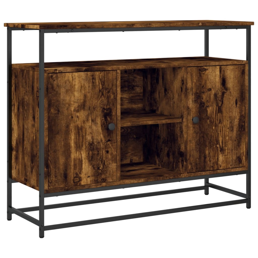 Credenza Rovere Fumo 100x35x80 cm in Legno Multistrato 835541