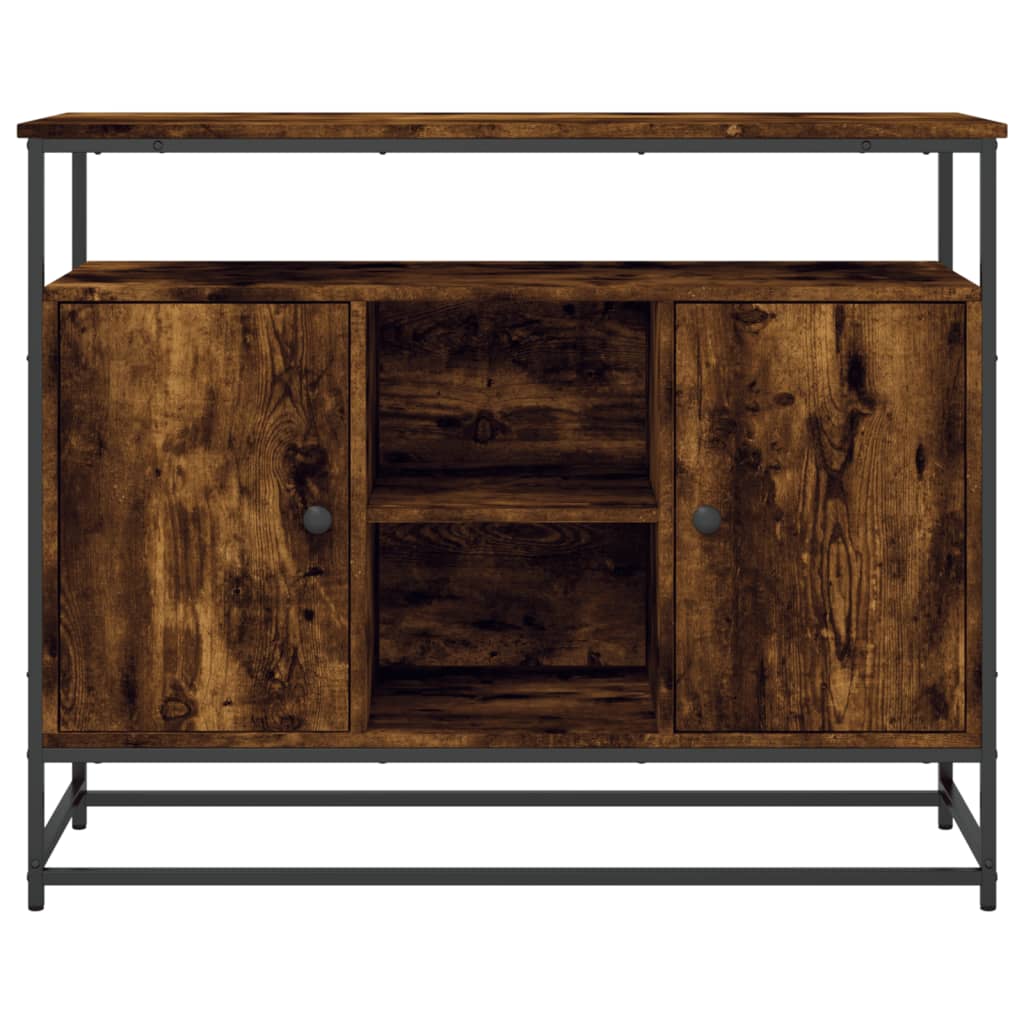 Credenza Rovere Fumo 100x35x80 cm in Legno Multistrato 835541