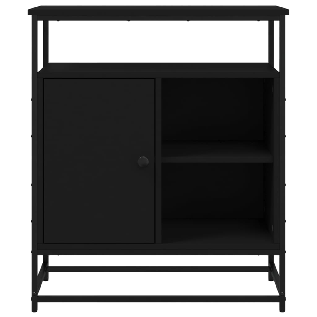 Credenza-Buffet-Armadio da cucina Nera 69x35x80 cm in Legno Multistrato