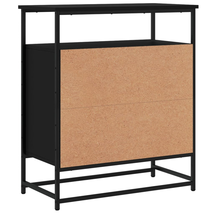 Credenza-Buffet-Armadio da cucina Nera 69x35x80 cm in Legno Multistrato