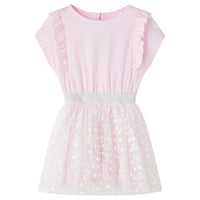 Abito da Bambina con Volant Rosa Chiaro 128cod mxl 84062