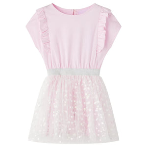 Abito da Bambina con Volant Rosa Chiaro 128cod mxl 84062