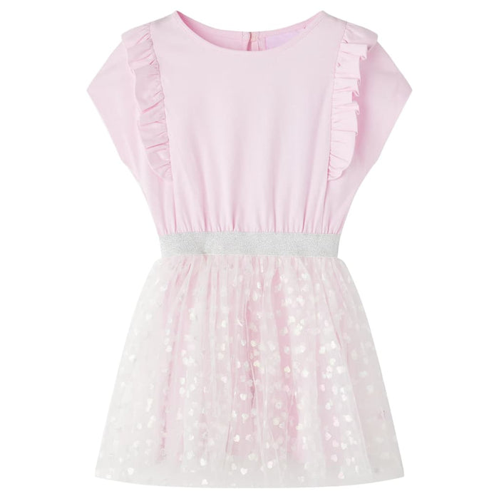 Abito da Bambina con Volant Rosa Chiaro 128cod mxl 84062