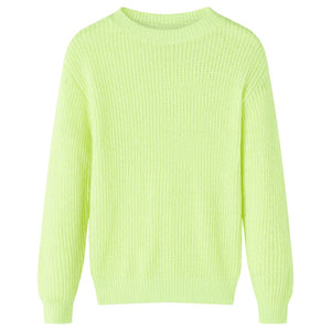 Maglione da Bambina Lavorato a Mano Giallo Neon 92cod mxl 132016