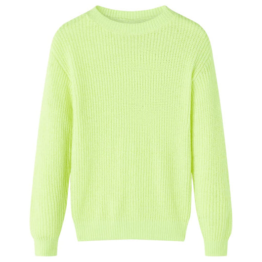 Maglione da Bambina Lavorato a Mano Giallo Neon 92cod mxl 132016