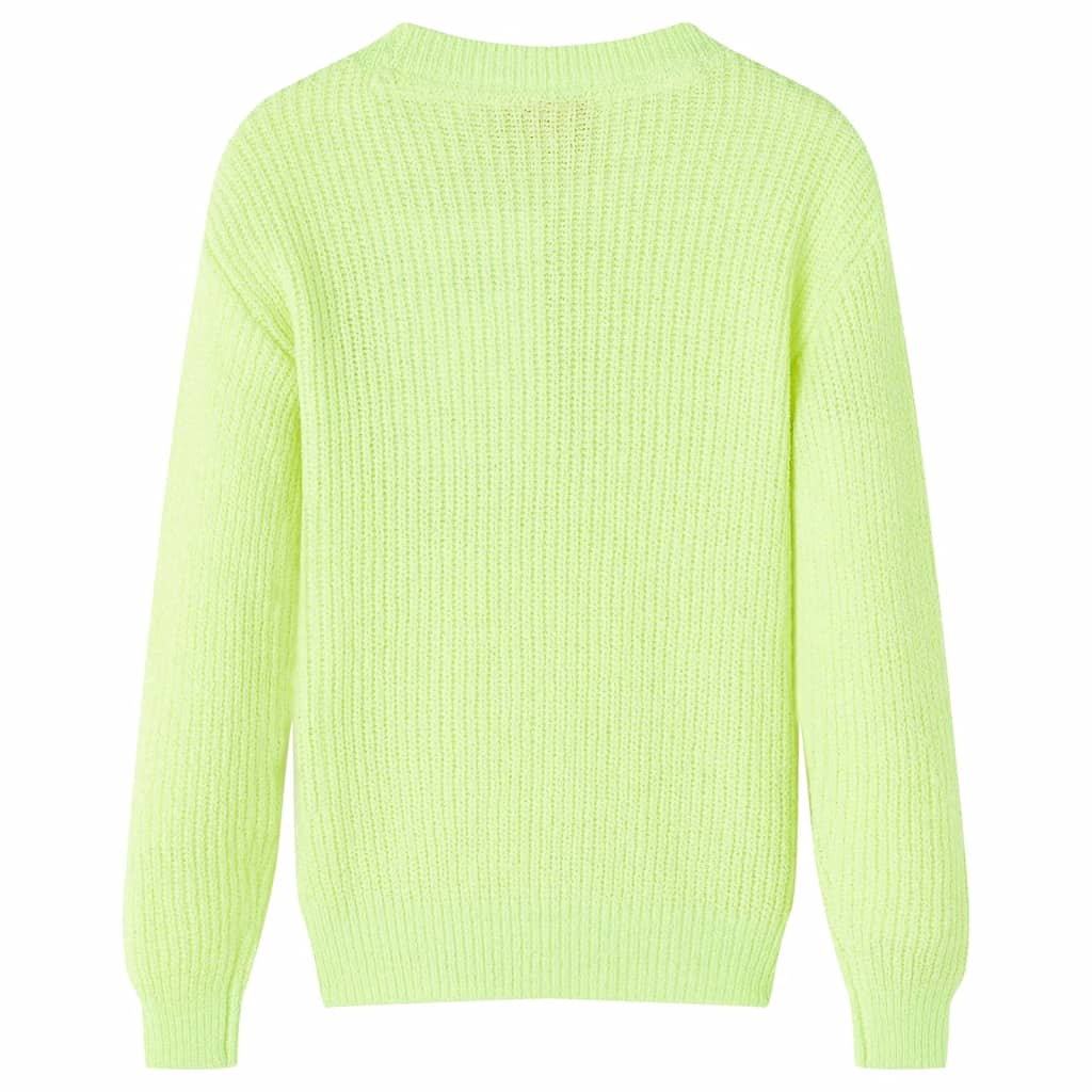 Maglione da Bambina Lavorato a Mano Giallo Neon 92cod mxl 132016