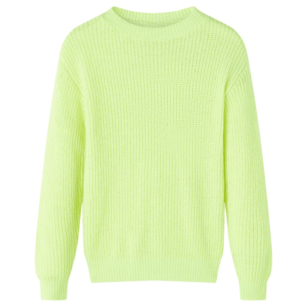 Maglione da Bambina Lavorato a Mano Giallo Neon 116cod mxl 131958
