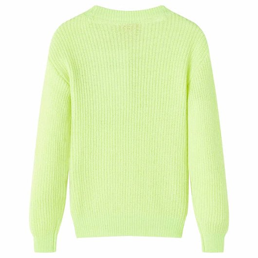 Maglione da Bambina Lavorato a Mano Giallo Neon 116cod mxl 131958