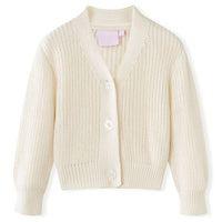 Cardigan da Bambina Lavorato a Maglia Bianco Neve 116cod mxl 117312