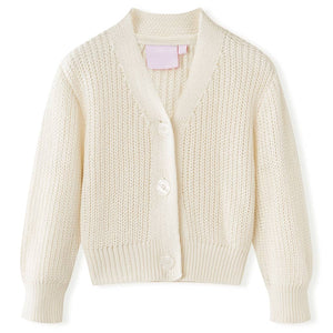 Cardigan da Bambina Lavorato a Maglia Bianco Neve 116cod mxl 117312