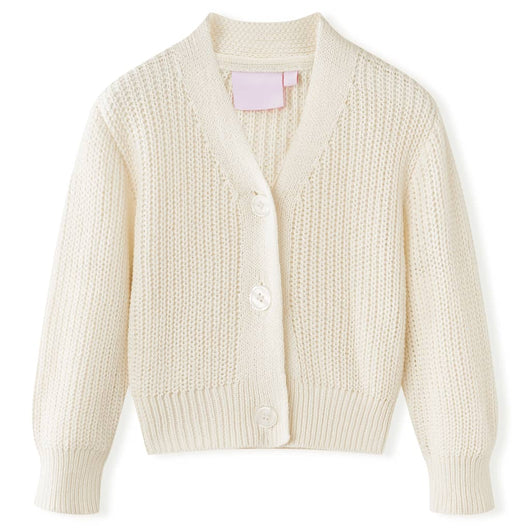 Cardigan da Bambina Lavorato a Maglia Bianco Neve 116cod mxl 117312