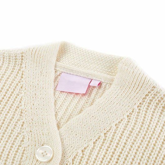 Cardigan da Bambina Lavorato a Maglia Bianco Neve 116 14587