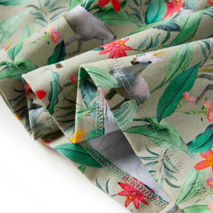 Abito Bambina Maniche Volanti Cachi Chiaro 92 14632