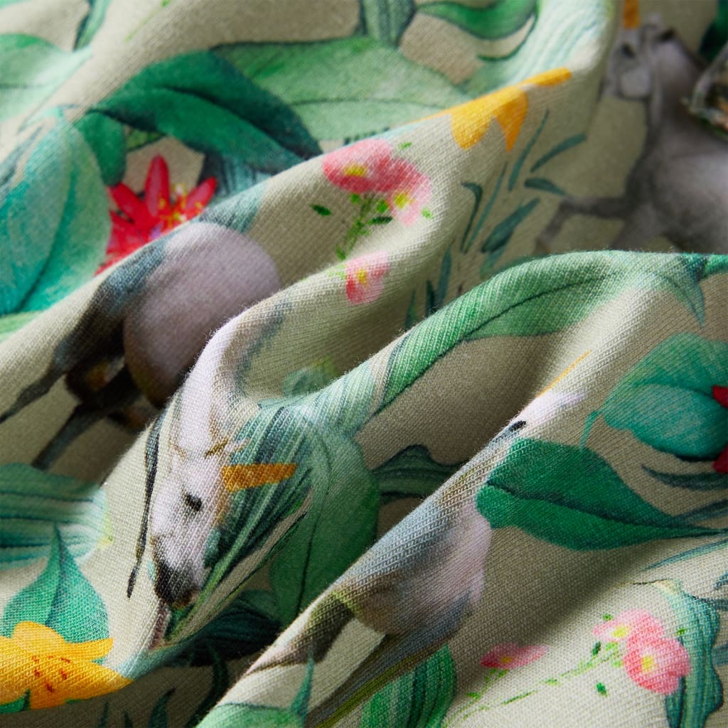 Abito Bambina Maniche Volanti Cachi Chiaro 116 14634