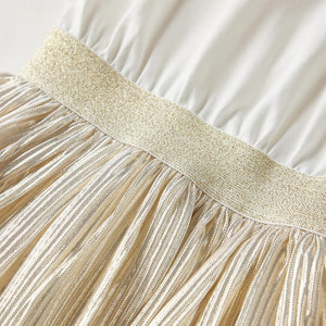 Abito da Bambina a Maniche Corte Ecru 104