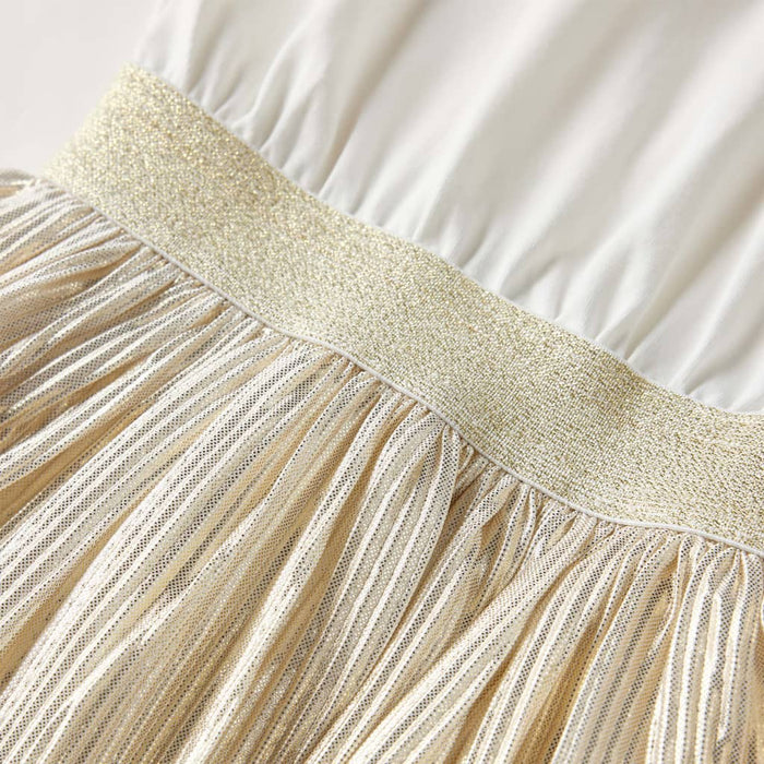 Abito da Bambina a Maniche Corte Ecru 128 14695