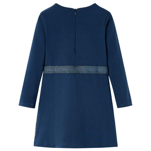 Abito da Bambina a Maniche Lunghe Blu Marino 116cod mxl 84250