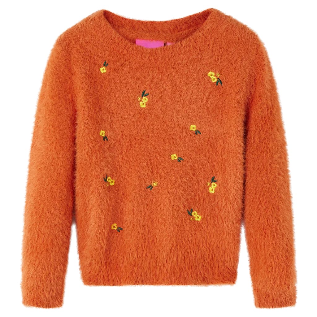 Maglione per Bambini Lavorato a Mano Arancione Bruciato 116cod mxl 93276