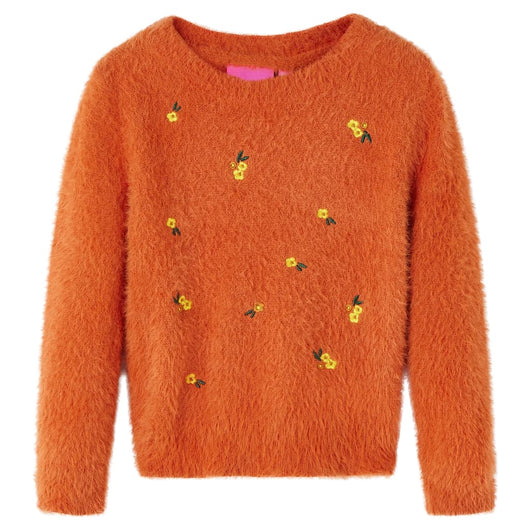 Maglione per Bambini Lavorato a Mano Arancione Bruciato 116cod mxl 93276