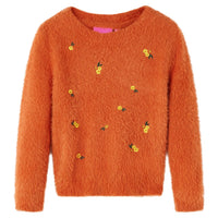 Maglione per Bambini Lavorato a Mano Arancione Bruciato 140cod mxl 84264