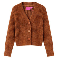 Cardigan da Bambina Lavorato a Mano Cognac 104