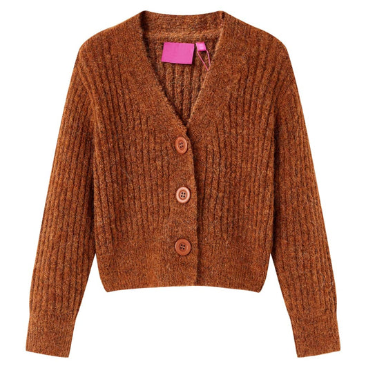 Cardigan da Bambina Lavorato a Mano Cognac 128cod mxl 85449