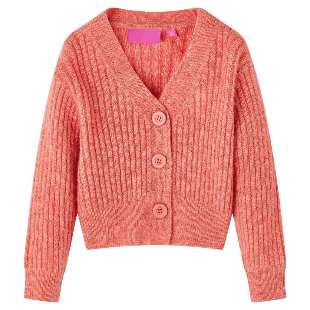 Cardigan da Bambina Lavorato a Maglia Rosa Medio 116cod mxl 84265