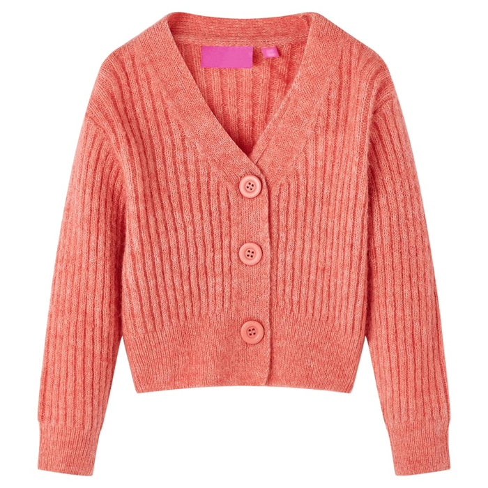 Cardigan da Bambina Lavorato a Maglia Rosa Medio 116cod mxl 84265