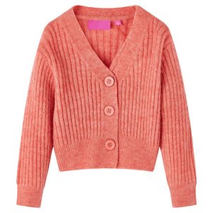 Cardigan da Bambina Lavorato a Maglia Rosa Medio 140cod mxl 132203