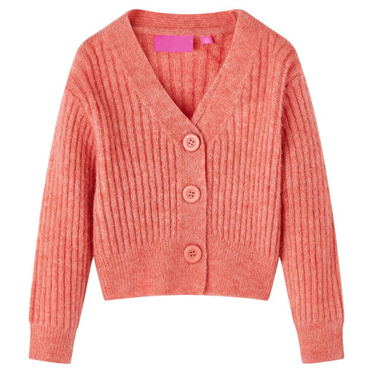 Cardigan da Bambina Lavorato a Maglia Rosa Medio 140cod mxl 132203