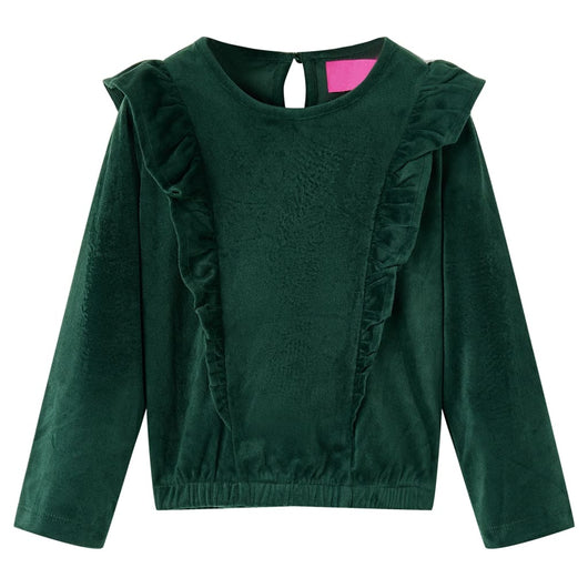 Camicetta da Bambina con Arricciature Verde Scuro 92cod mxl 132179