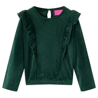 Camicetta da Bambina con Arricciature Verde Scuro 128cod mxl 84275