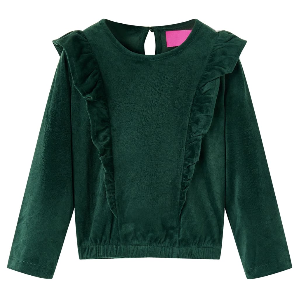Camicetta da Bambina con Volant Verde Scuro 140cod mxl 132212
