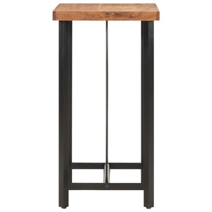 Tavolino da Bar-Tavolino da soggiorno-Tavolo 55x55x107cm in Legno Massello di Acacia e Ferro