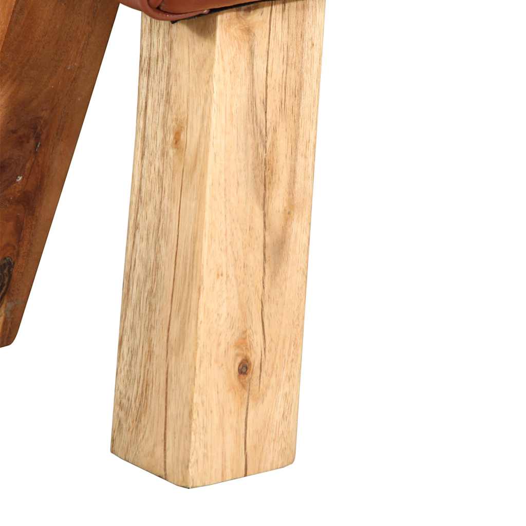 Panca per Esercizi Marrone 110 cm in Vera Pelle 356379