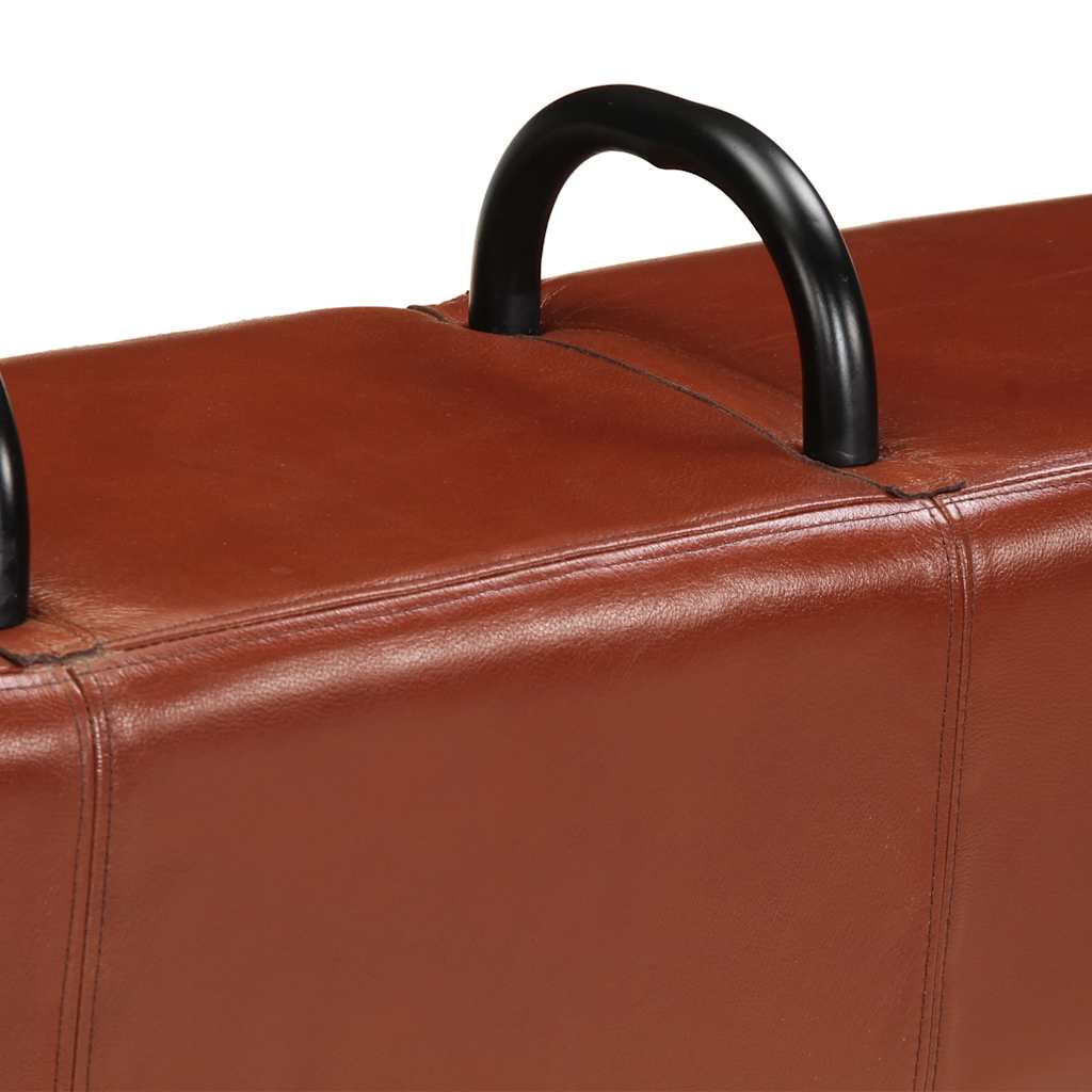 Panca per Esercizi Marrone 110 cm in Vera Pelle 356379