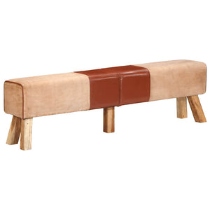 Panca per Esercizi Marrone 160 cm in Vera Pelle e Telacod mxl 109102