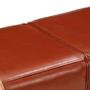 Panca per Esercizi Marrone 160 cm in Vera Pelle e Tela 356385