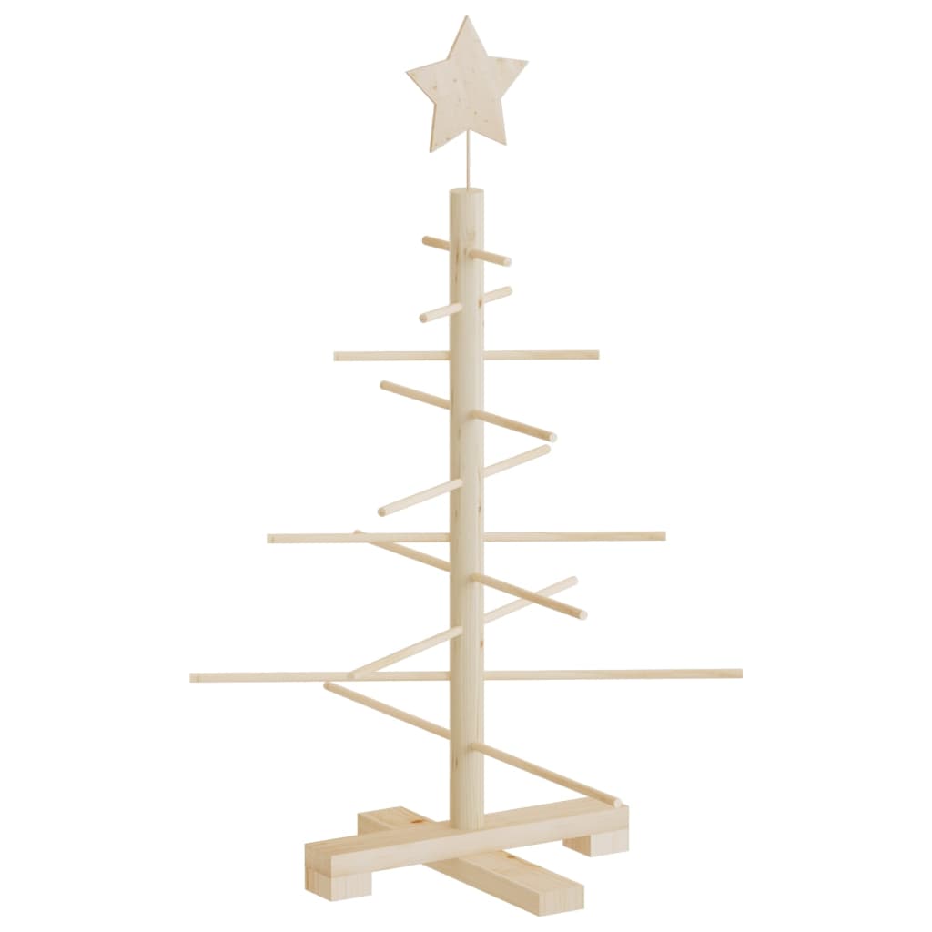 vidaXL Albero di Natale Decorativo in Legno 75 cm Legno Massello Pino