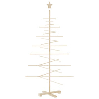 Albero di Natale Decorativo in Legno 150 cm Legno Massello Pino