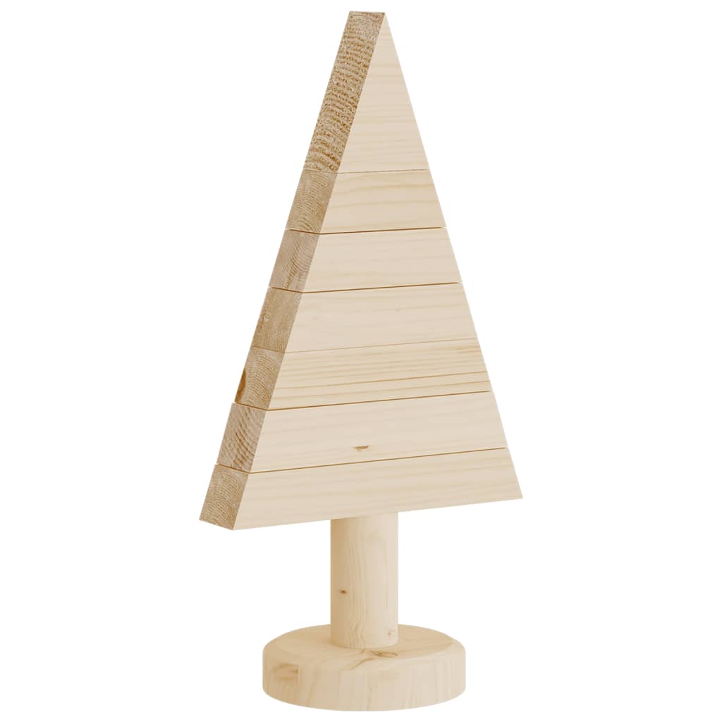 Alberi di Natale Decorativi in Legno 2pz 30cm Massello di Pino 357992