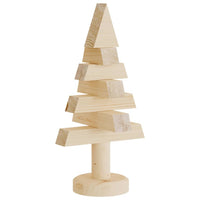 Alberi di Natale Decorativi in Legno 2pz 30cm Massello di Pino 357992