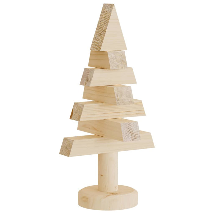 Alberi di Natale Decorativi in Legno 2pz-Decorazioni natalizie 30cm Massello di Pino